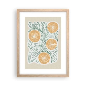 Poster în ramă de stejar deschis - Etnic cu o notă de abstracție - 30x40 cm