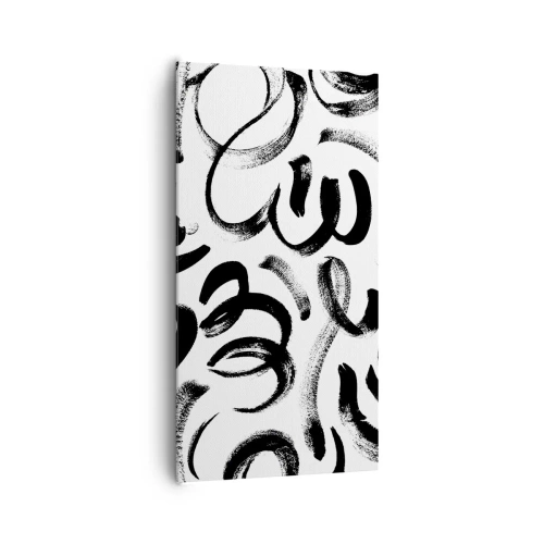 Tablou pe pânză - Negru pe alb - 65x120 cm