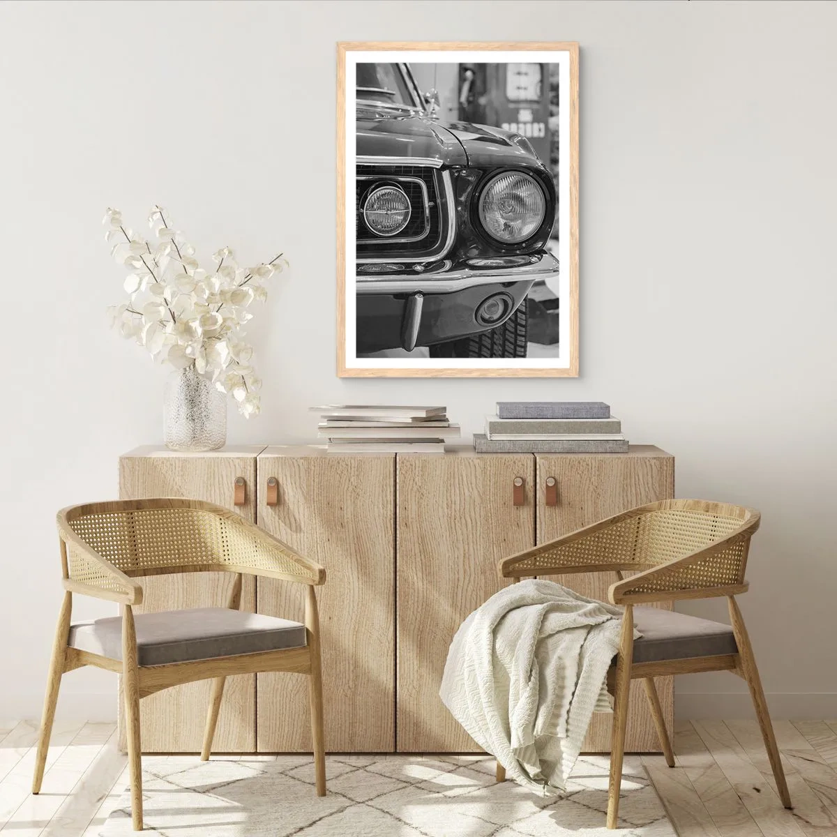 Poster în ramă de stejar deschis - Condus dur - 40x50 cm