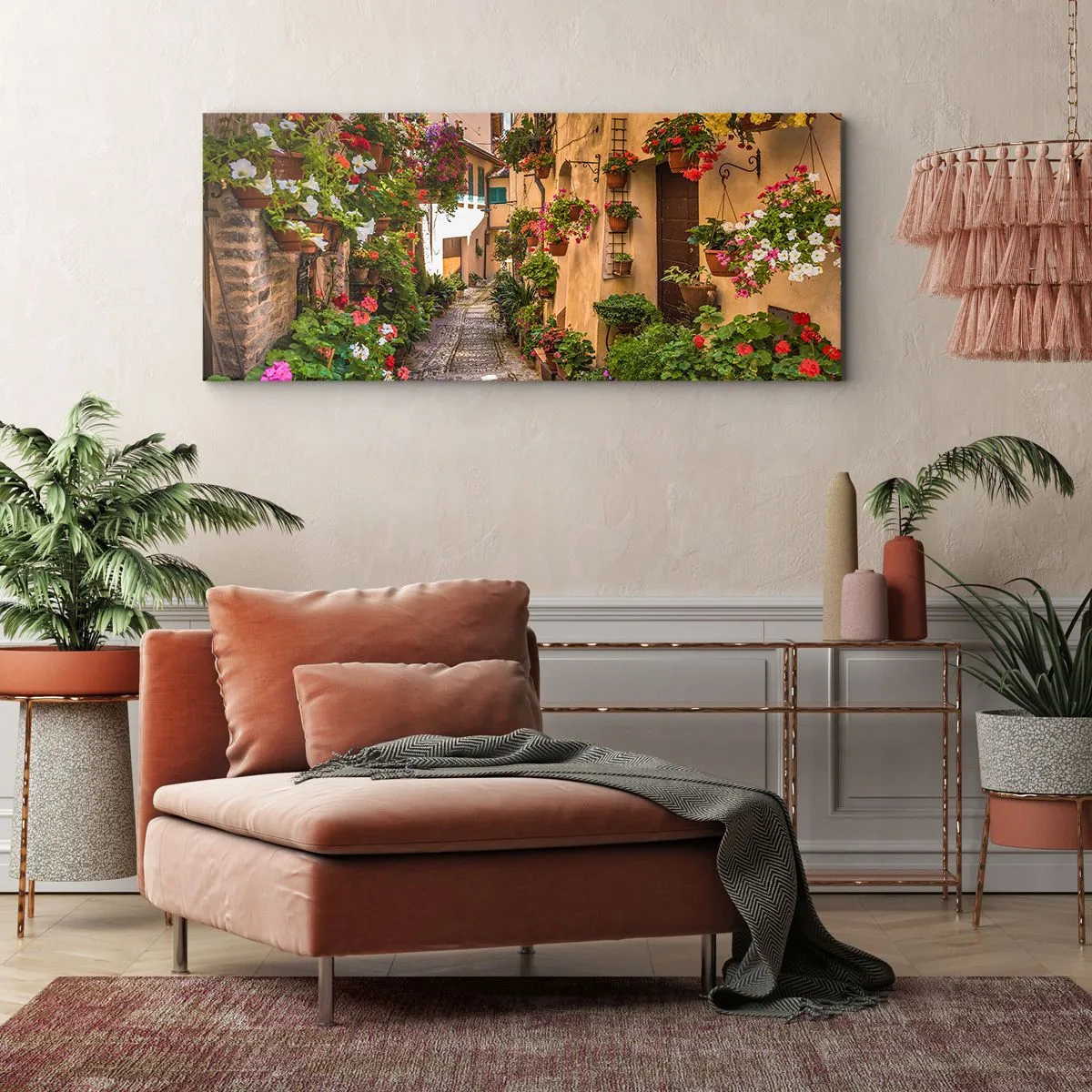 Tablou pe pânză - Străduță italiană - 160x50 cm