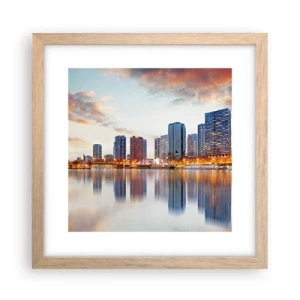 Poster în ramă de stejar deschis - Calmul monumental al Parisului - 30x30 cm