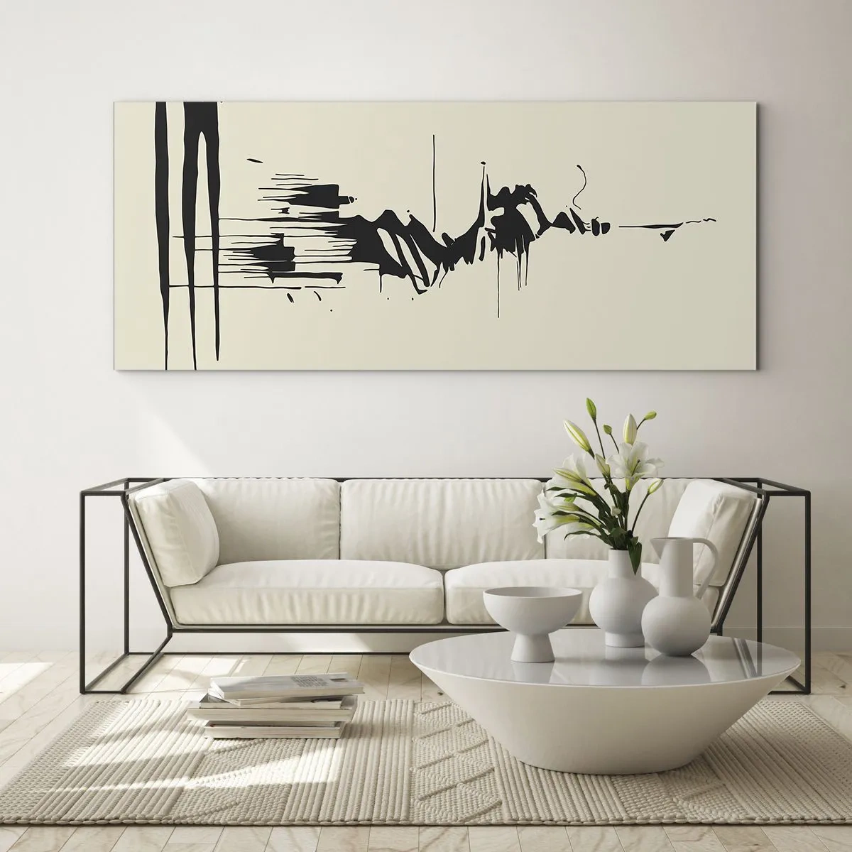 Tablou pe sticlă - Abstracție pripită - 100x40 cm