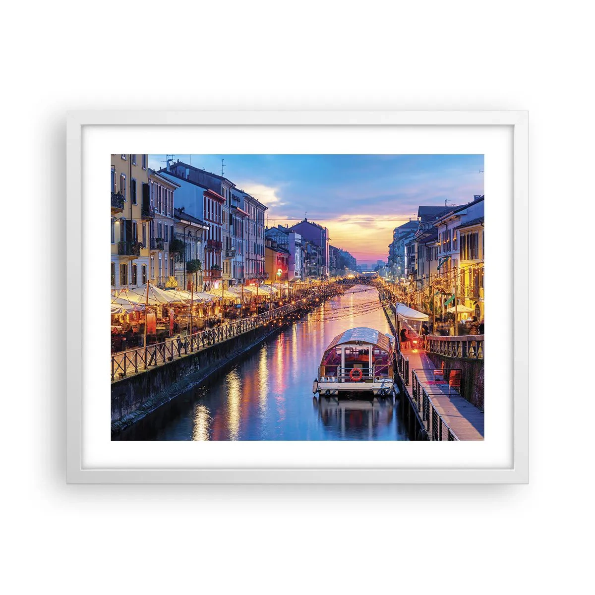Poster în ramă albă - O seară de lumină și distracție - 50x40 cm