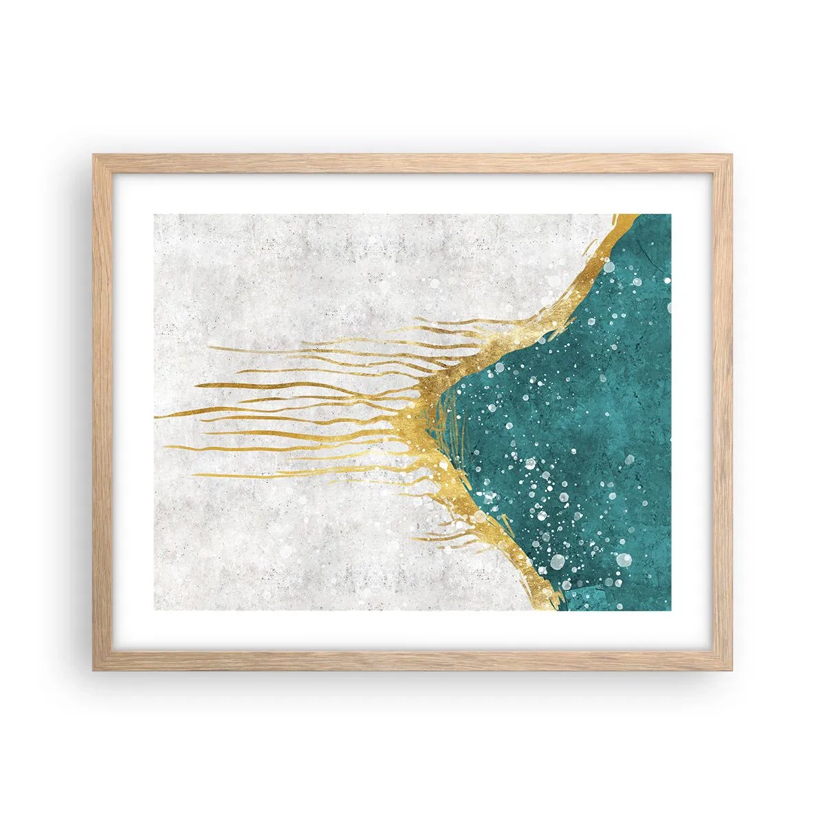 Poster în ramă de stejar deschis - Mareea de aur - 50x40 cm