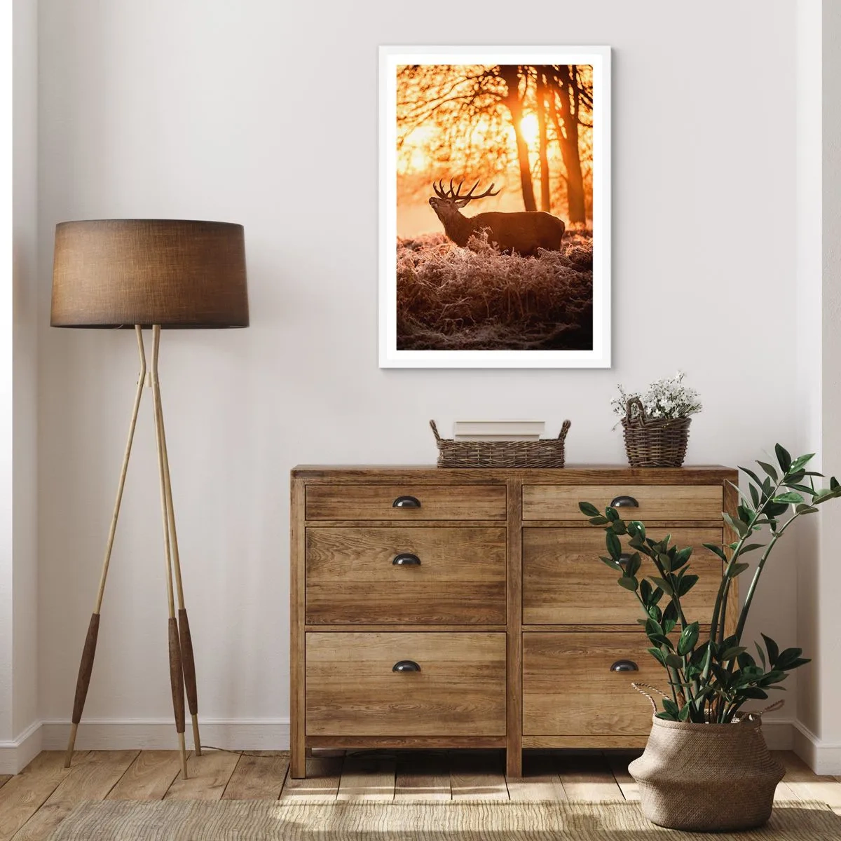 Poster în ramă albă - Visul unui vânător - 61x91 cm