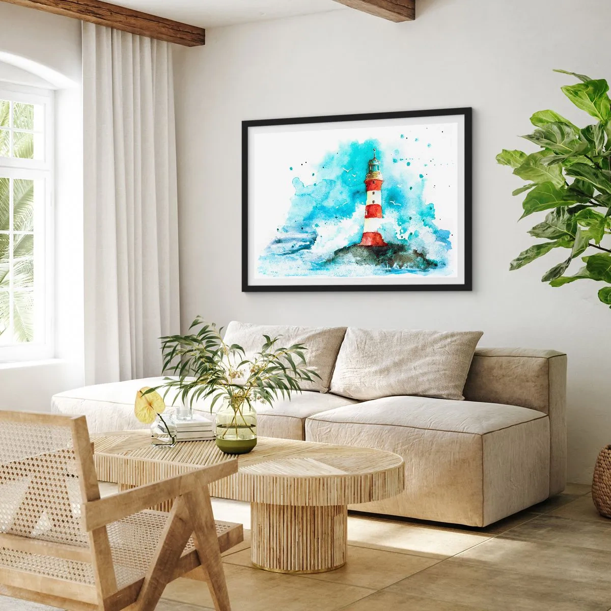 Poster în ramă neagră - Unitatea forțelor naturii - 100x70 cm