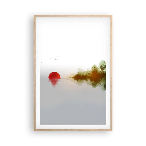 Poster în ramă de stejar deschis - Promisiune de liniște - 61x91 cm