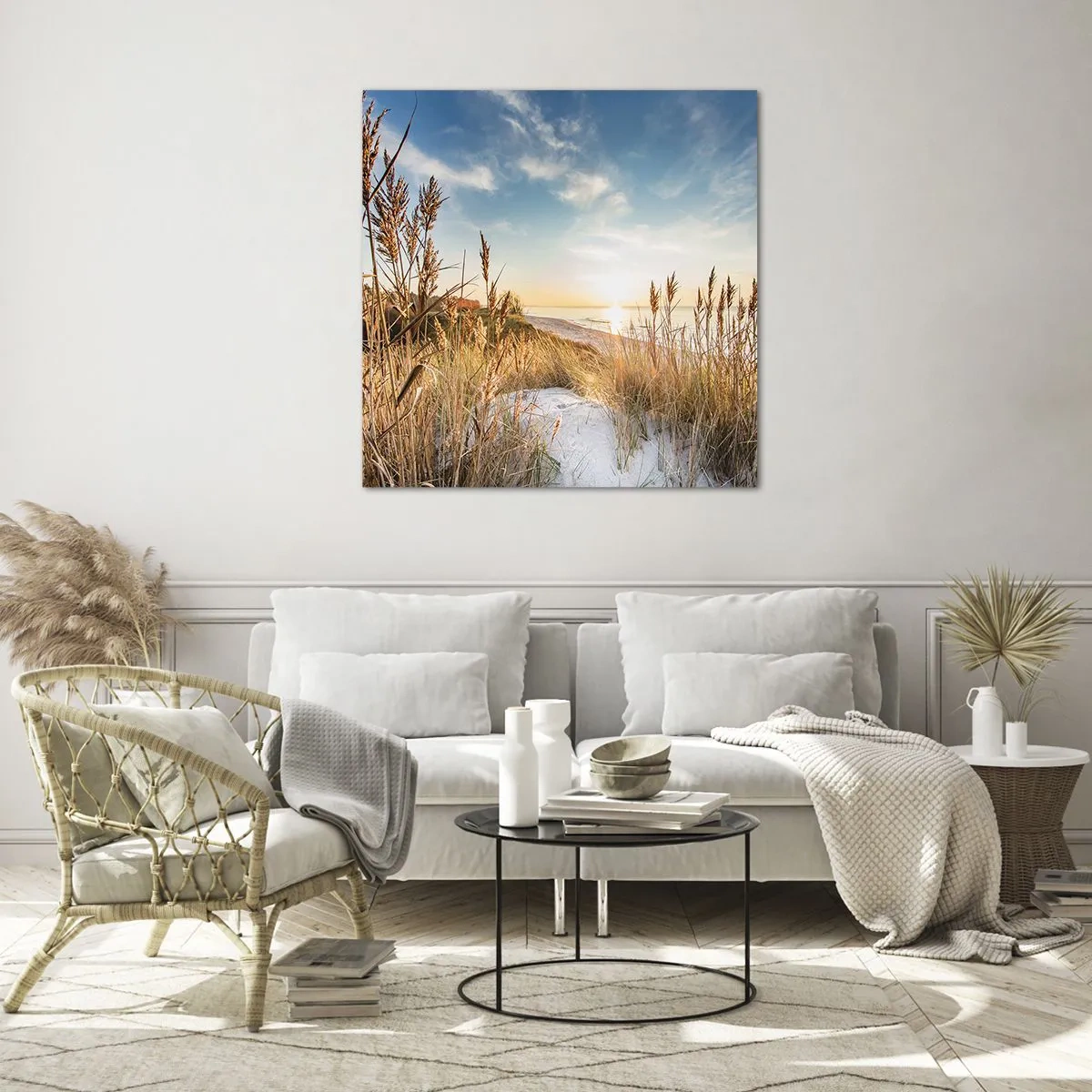 Tablou pe sticlă - Plaja de nord - 50x50 cm