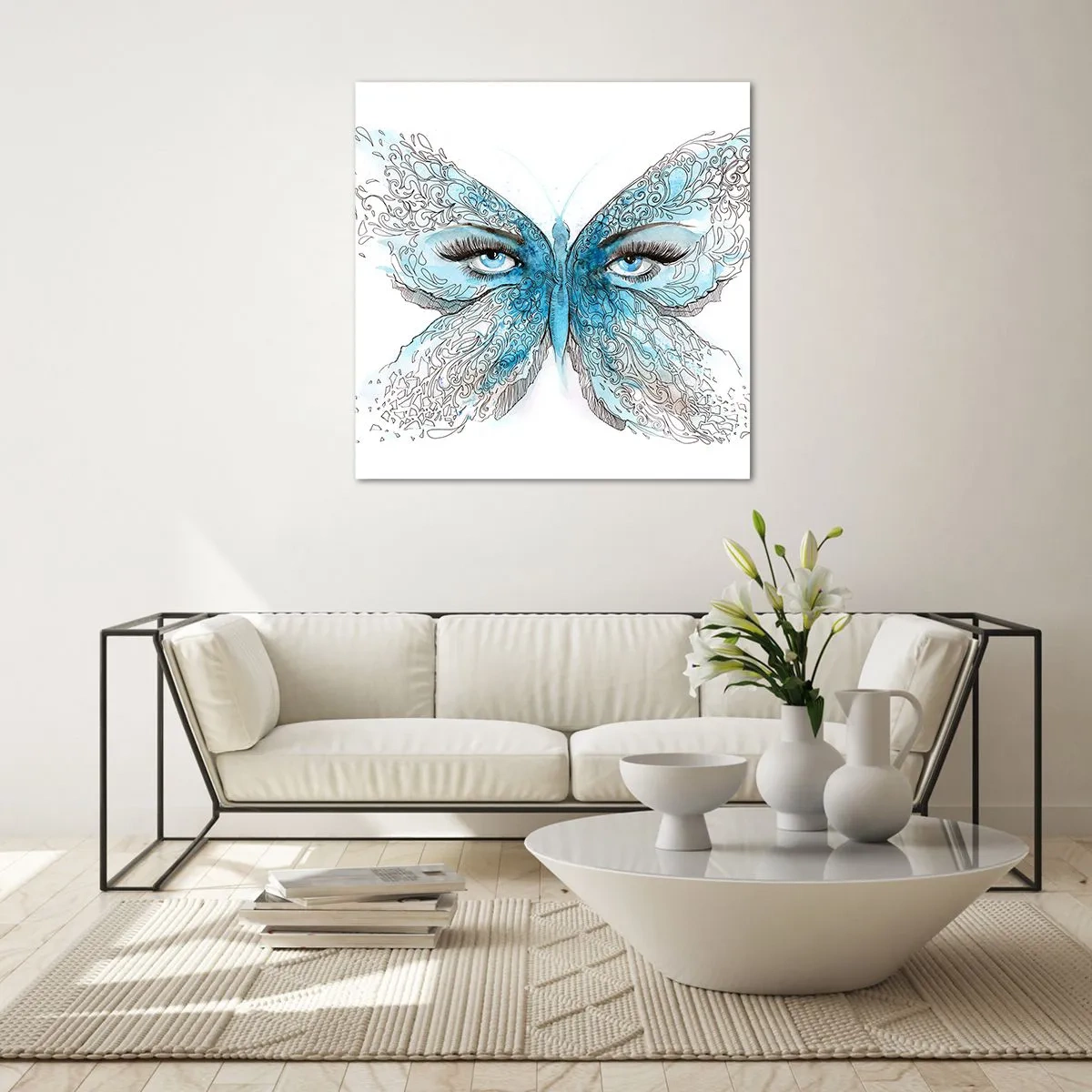 Tablou pe sticlă - Polyommatus eros - 30x30 cm