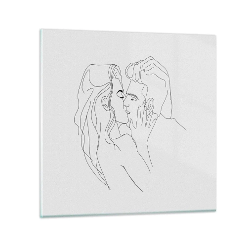 Tablou pe sticlă - Cu aceeași linie - 30x30 cm