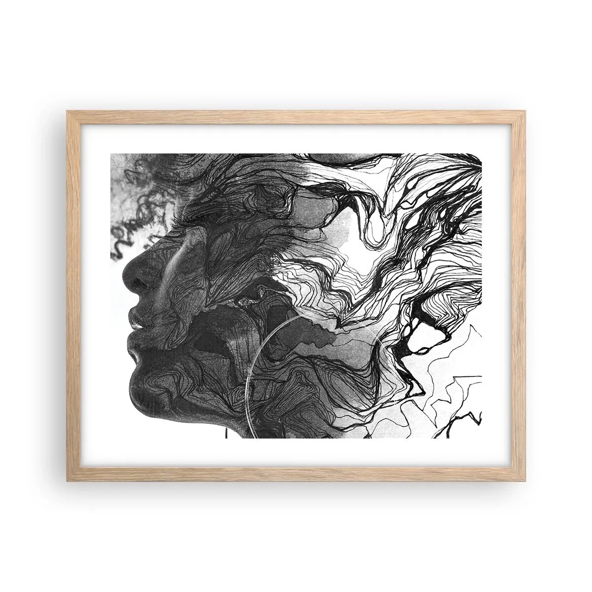 Poster în ramă de stejar deschis - Încurcată în vise - 50x40 cm