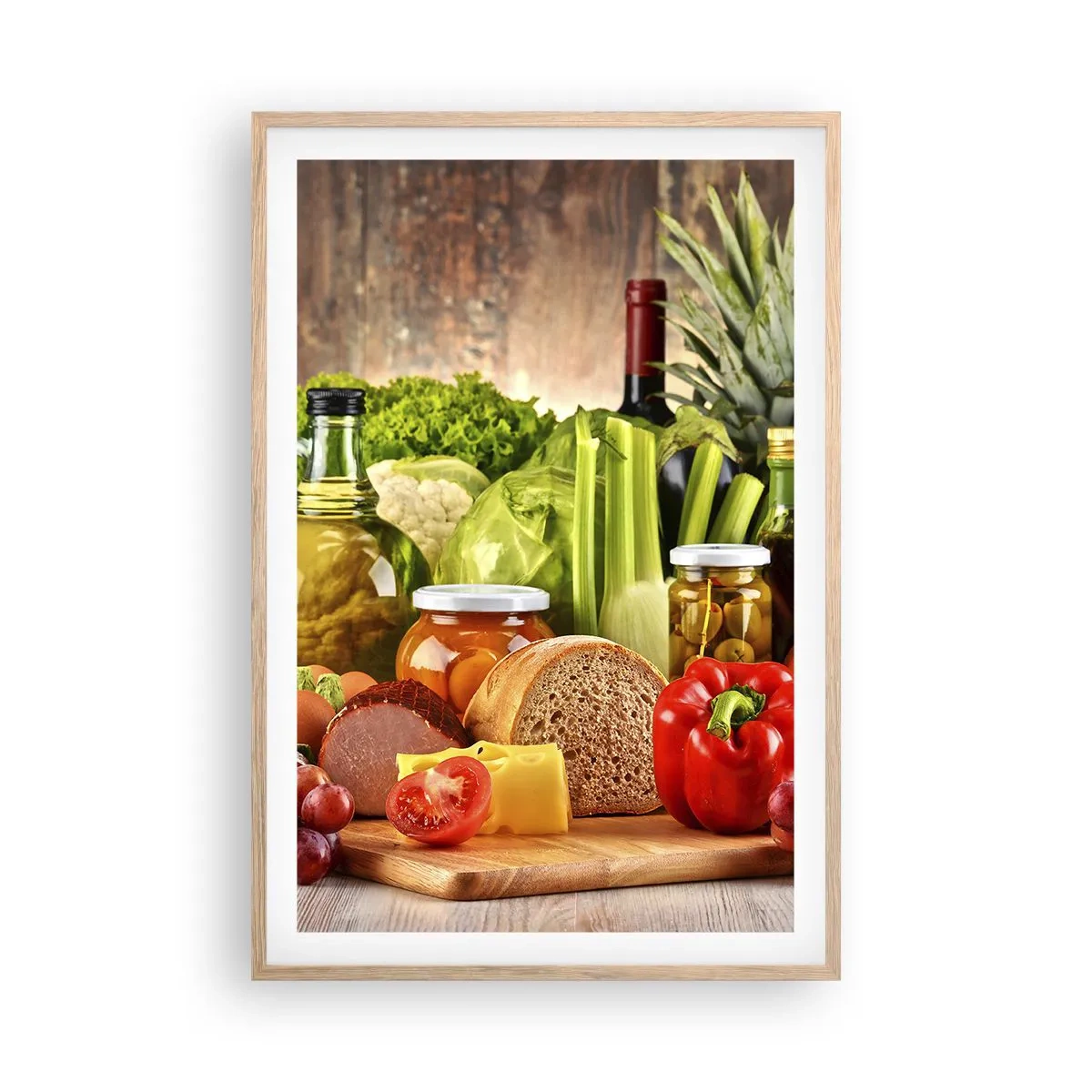 Poster în ramă de stejar deschis - Afumate, prăjite, marinate - 61x91 cm