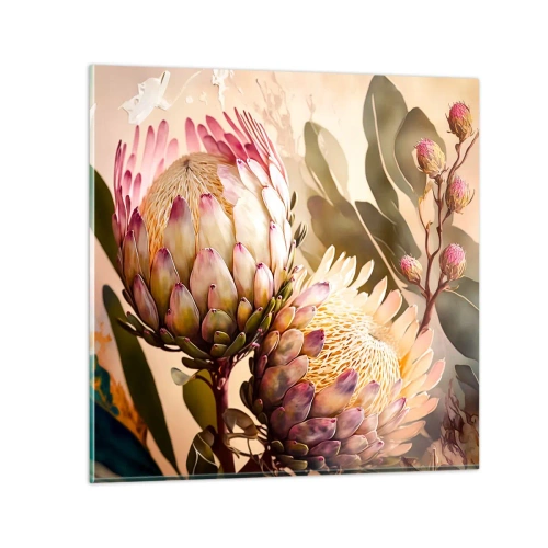 Tablou pe sticlă - Îmbrățișare cu tandrețe - 60x60 cm