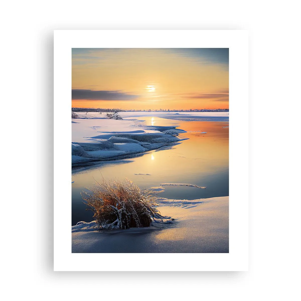 Poster - Apus de soare pe timp de iarnă - 40x50 cm
