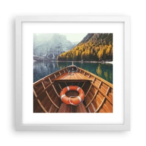 Poster în ramă albă - Excursie pe munte - 30x30 cm