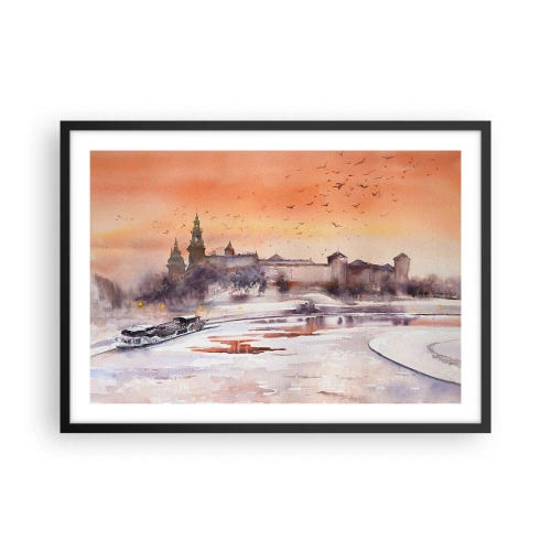 Poster în ramă neagră - Apus de soare regal - 70x50 cm
