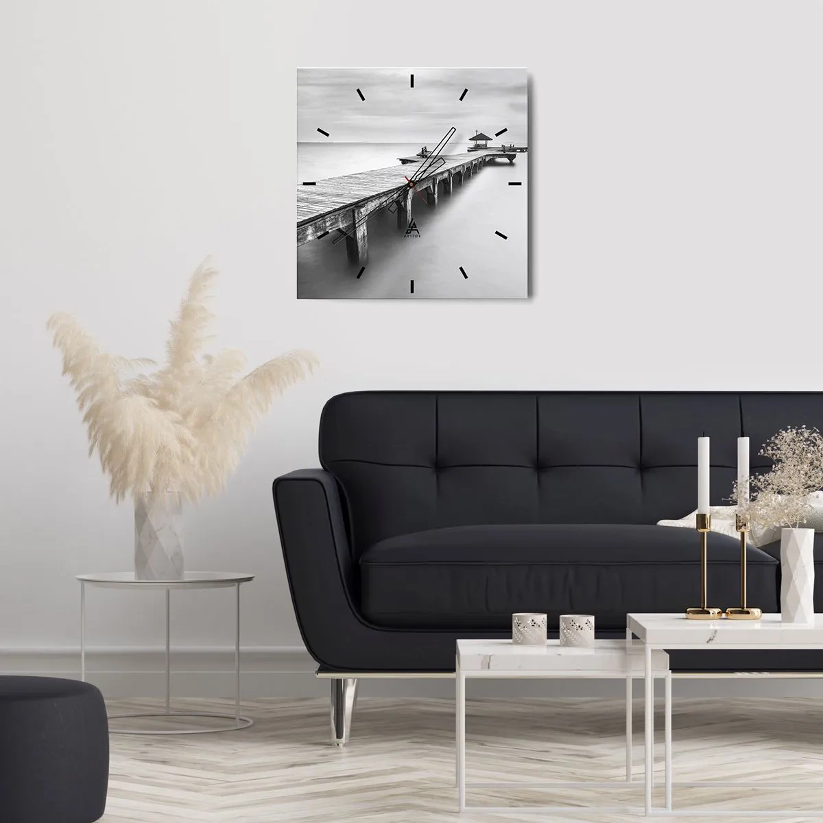 Ceas de perete - Ceas pe sticlă - În depărtare - 40x40 cm