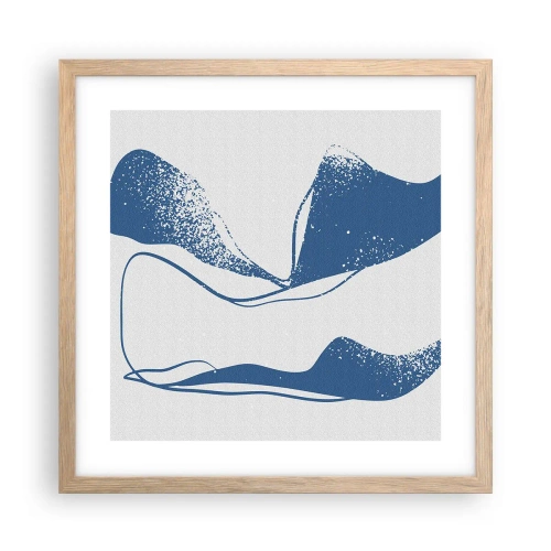 Poster în ramă de stejar deschis - Abstracție înaripată - 40x40 cm