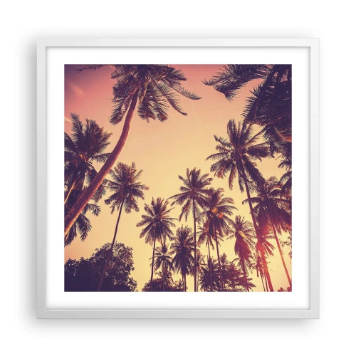Poster în ramă albă - Variație tropicală - 50x50 cm