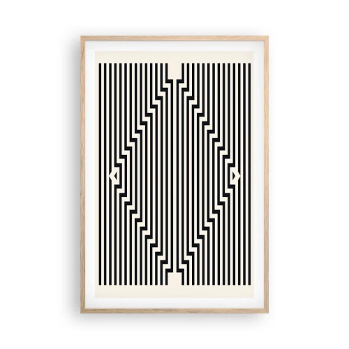 Poster în ramă de stejar deschis - Iluzie geometrică - 61x91 cm