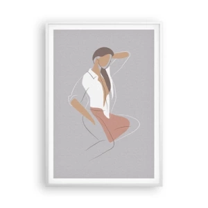 Poster în ramă albă - Schiță de farmec - 70x100 cm