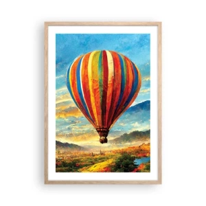 Poster în ramă de stejar deschis - În liniște puteți vedea mai multe - 50x70 cm