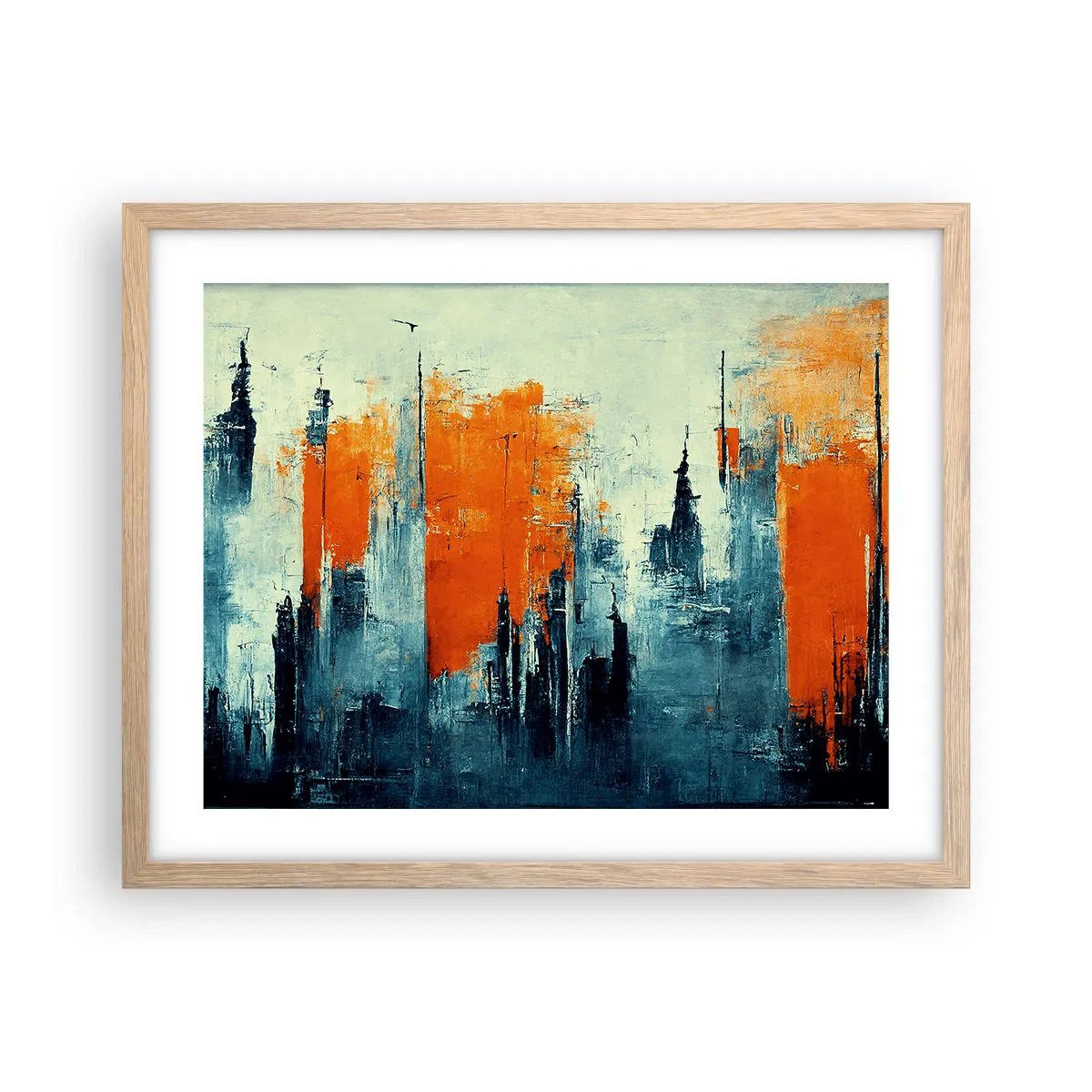 Poster în ramă de stejar deschis - Peisaj modern - 50x40 cm