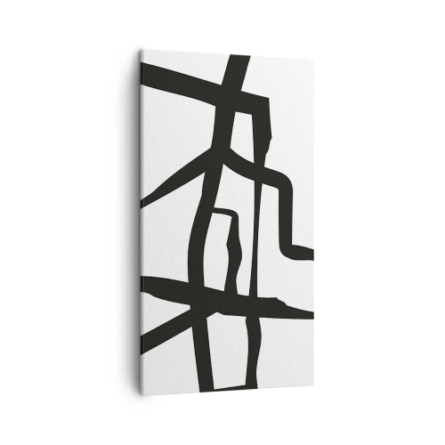 Tablou pe pânză - Construcție în alb și negru - 45x80 cm