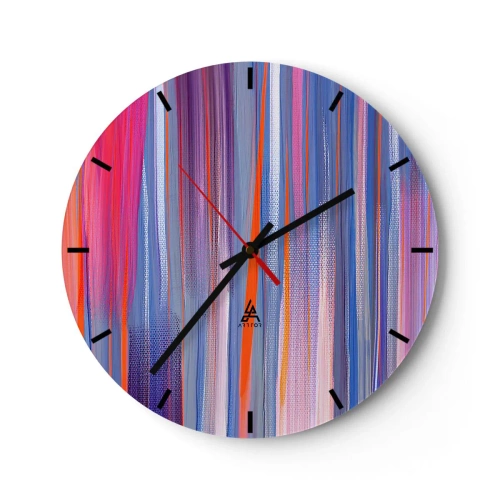 Ceas de perete - Ceas pe sticlă - Să intrăm în curcubeu - 40x40 cm