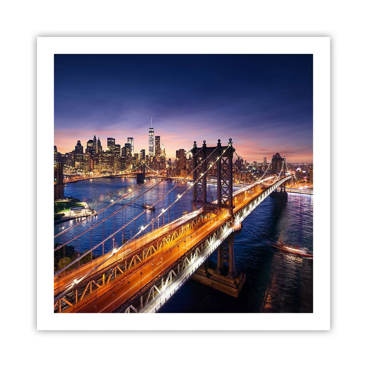 Poster - Pe un pod luminos către inima orașului - 60x60 cm