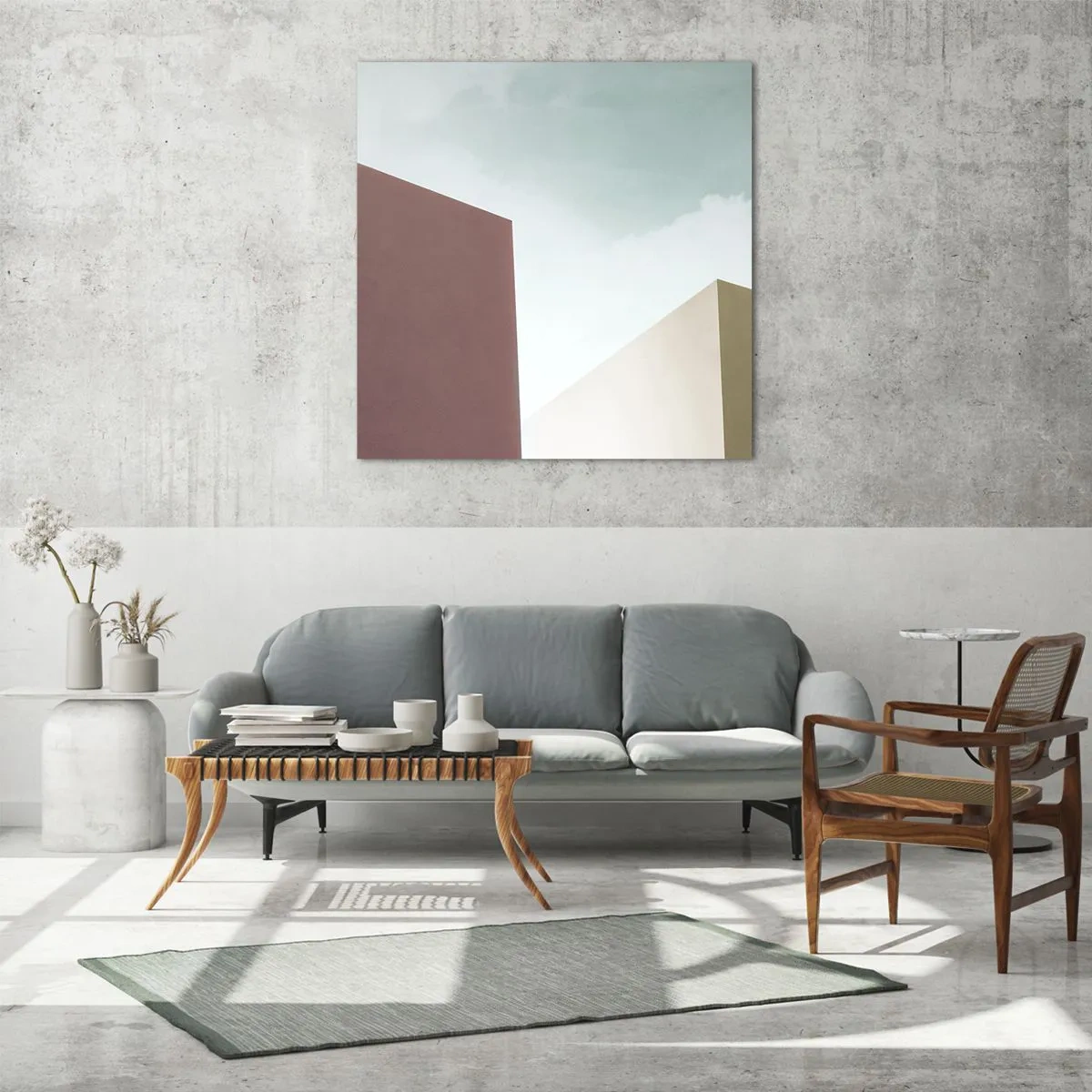 Tablou pe sticlă - Geometria unei veri însorite - 60x60 cm