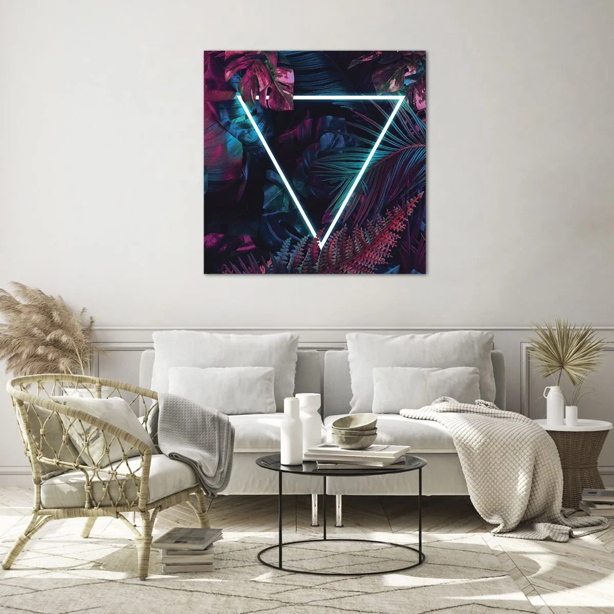 Tablou pe sticlă - Grădină în stil disco - 50x50 cm