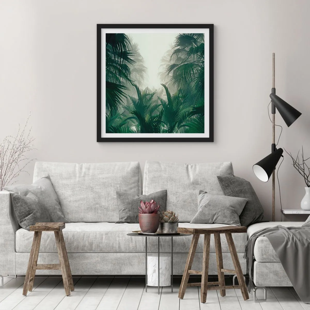 Poster în ramă neagră - Mister tropical - 30x30 cm