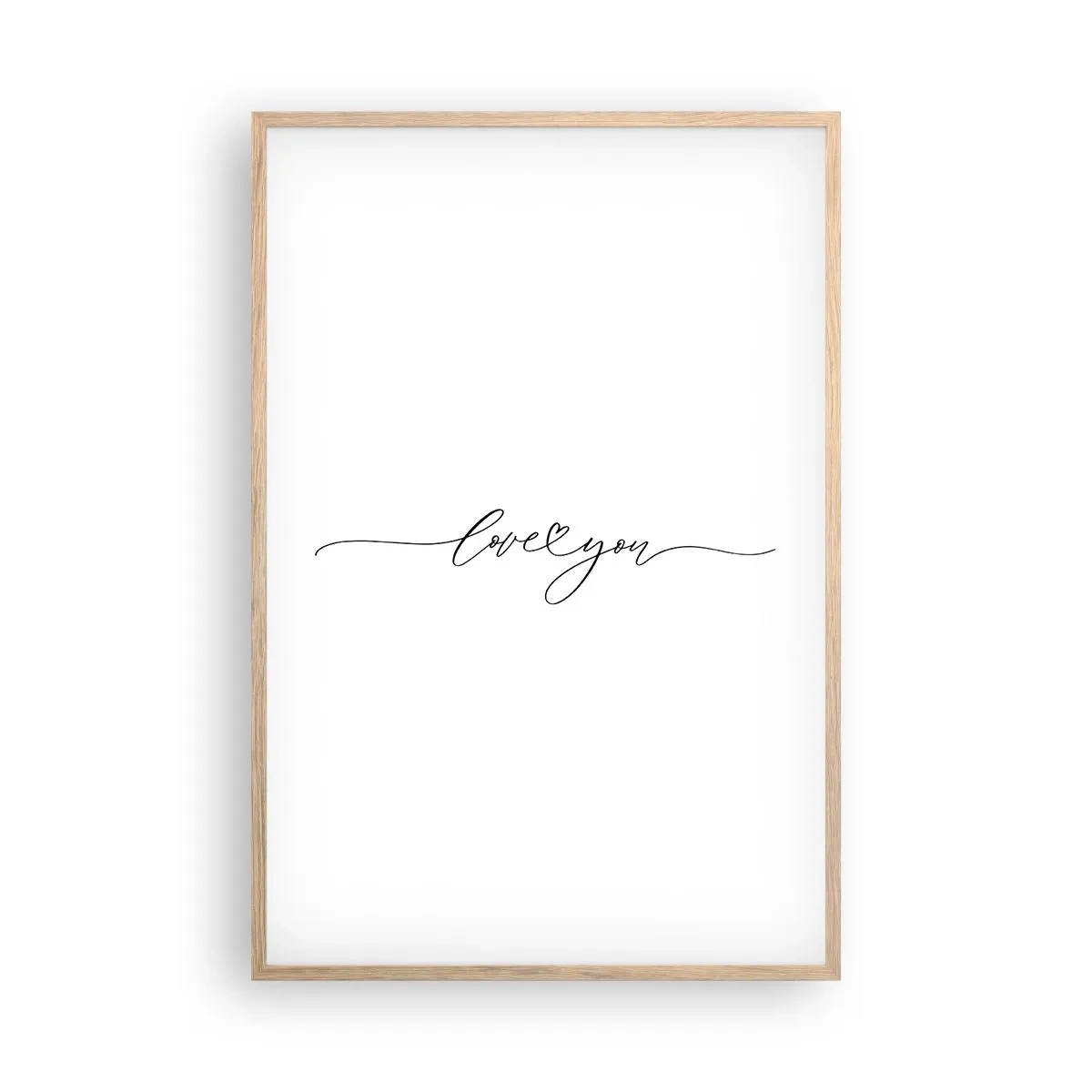 Poster în ramă de stejar deschis - Negru pe alb - 61x91 cm