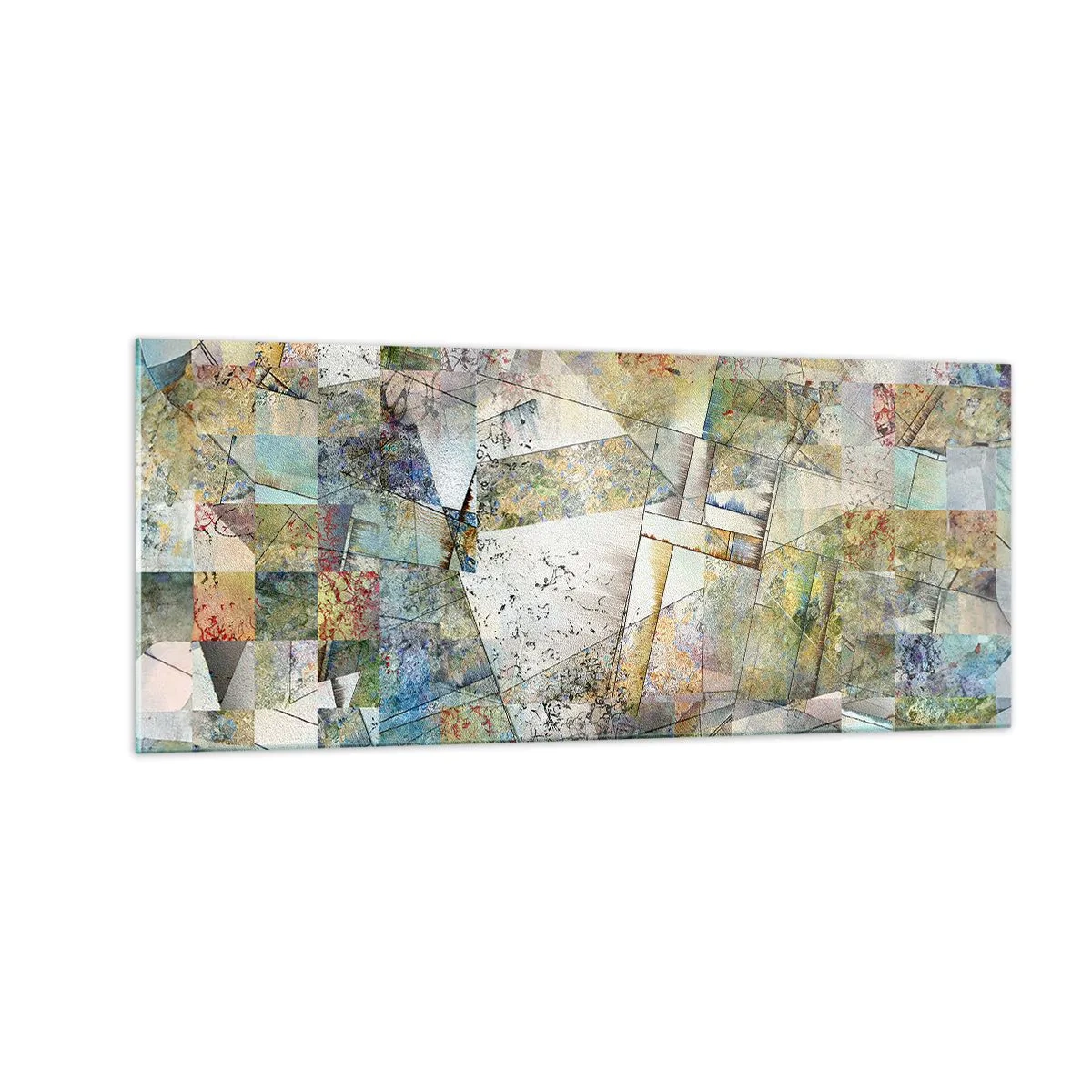 Tablou pe sticlă - Remaniere geometrică - 100x40 cm