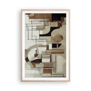 Poster în ramă de stejar deschis - Peisaj urban 2.0 - 61x91 cm