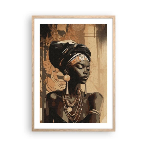 Poster în ramă de stejar deschis - Maiestatea africană - 50x70 cm