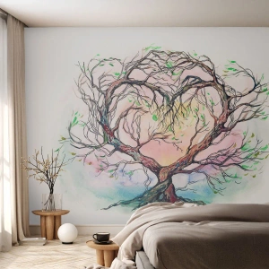 Tapet Premium Canvas - Împreună împotriva vijeliei - Abstracția, Copac, Bucată - 200x140 cm