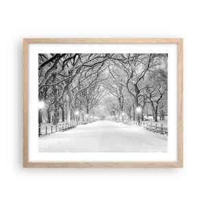 Poster în ramă de stejar deschis - Cele patru anotimpuri – iarna - 50x40 cm