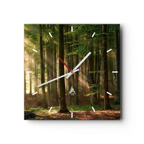 Ceas de perete - Ceas pe sticlă - Strălucitoare într-o dimineață de primăvară - 40x40 cm