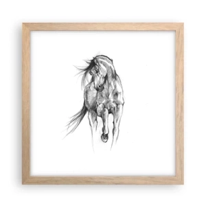 Poster în ramă de stejar deschis - Într-un trap grațios - 30x30 cm