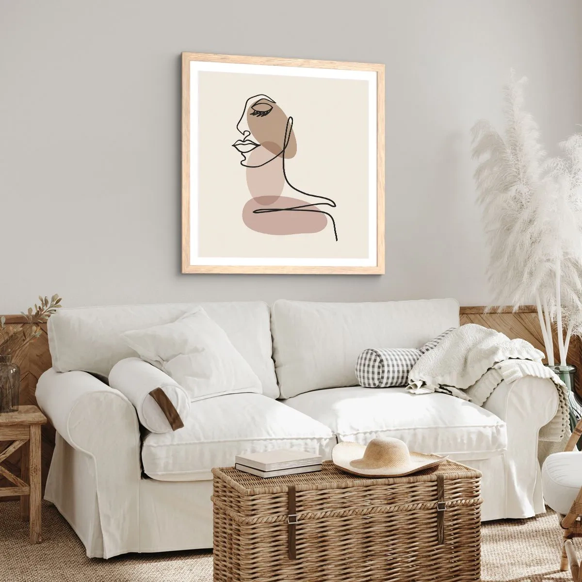 Poster în ramă de stejar deschis - O anumită linie de frumusețe - 50x50 cm