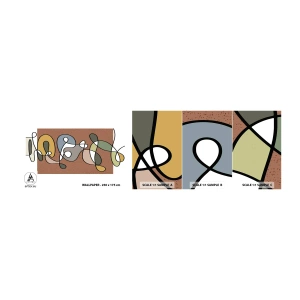 Mostră tapet autocolant Deluxe Sticker - Abstracția care merită un zâmbet - Modern, Abstracția, Bucată - 100x30 cm