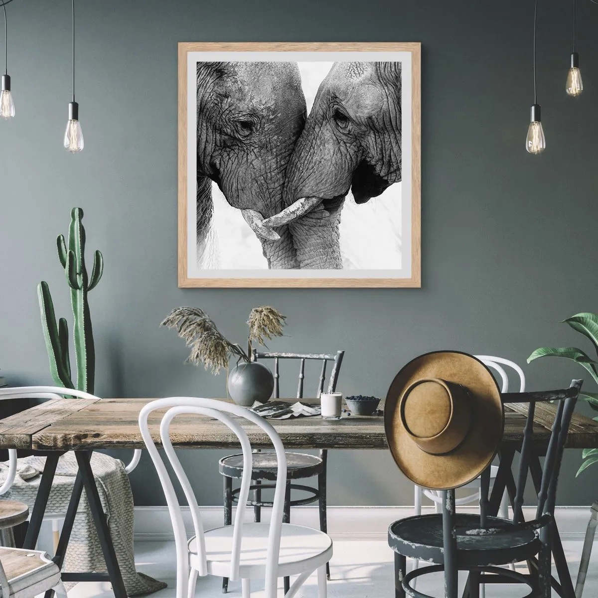 Poster în ramă de stejar deschis - Mărturisire din inimă - 50x50 cm