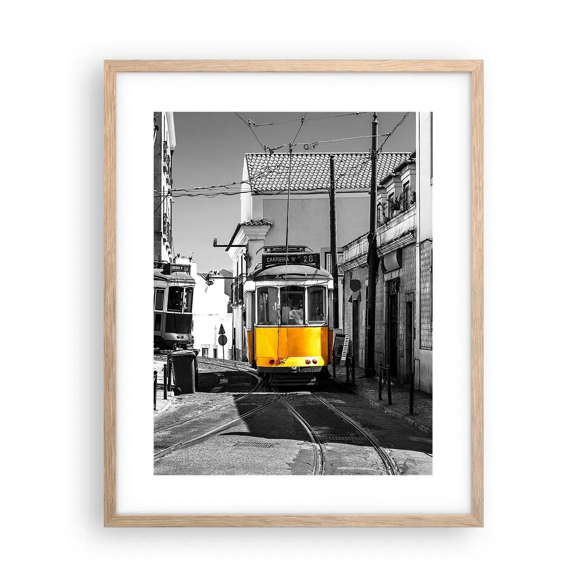 Poster în ramă de stejar deschis - Spiritul Lisabonei - 40x50 cm