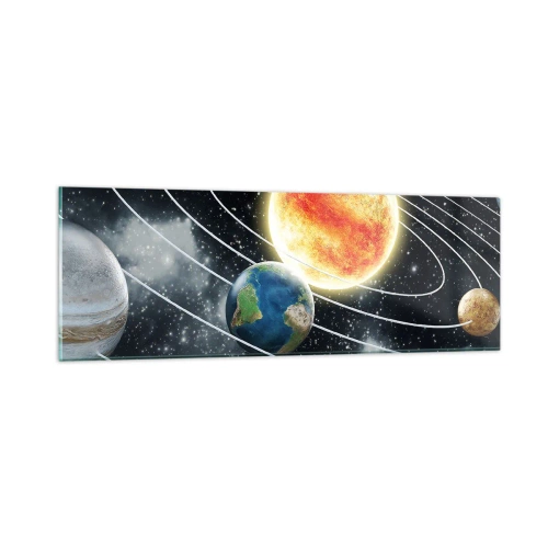 Tablou pe sticlă - Dans cosmic - 90x30 cm