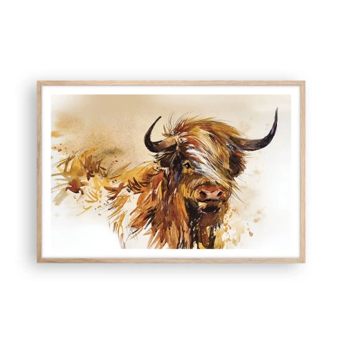 Poster în ramă de stejar deschis - Mândria vânătorului - 91x61 cm