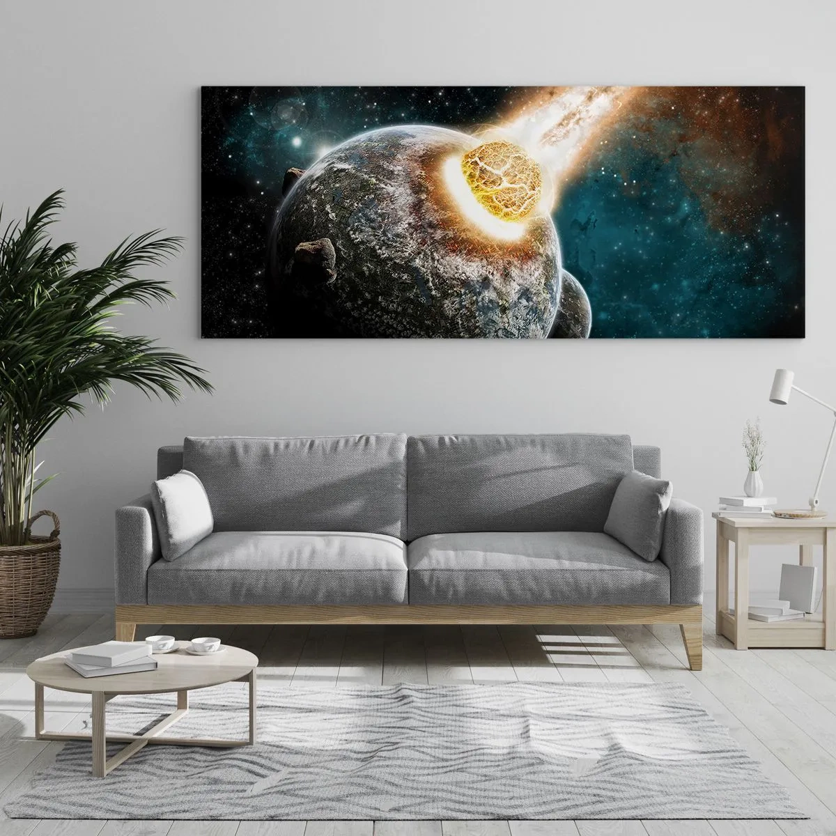 Tablou pe sticlă - Anihilare sau naștere? - 90x30 cm
