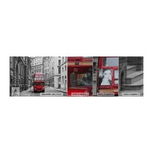 Mostră tapet Premium Sand - Viața de zi cu zi nu trebuie să fie gri - Oraș, Londra, Arhitectură - 100x30 cm