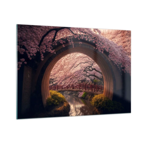 Tablou pe sticlă - Primăvara japoneză - 100x70 cm